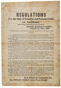 Regulations for the City of Franklin, 1 May 1863 by American School