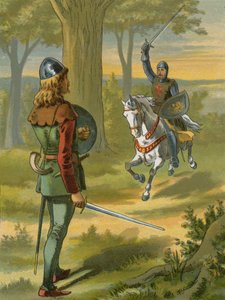 Robin Hood Stops the Knight in Black Armour by American School