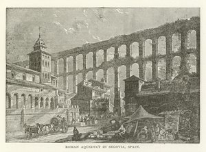 Roman Aqueduct in Segovia, Spain by American School