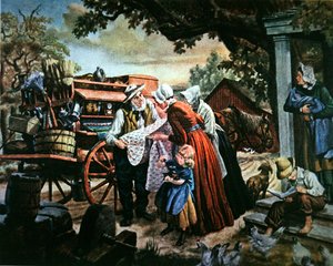 Rural America in the 19th Century: The Travelling Salesman of Household Goods by American School