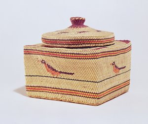 Salish basket depicting birds, from the Northwest Coast by American School