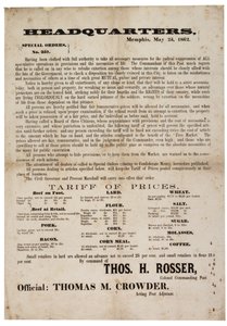 Special Order No. 357 Publishing Food Prices to Prevent Speculation, 23 May 1862 by American School