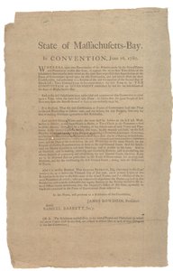 State of Massachusetts in Convention, State Constitution, 16th June 1780 by American School