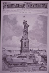 Statue of Liberty ‘As It Will Appear When Completed’ on Cover of Scientific American by American School
