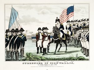 Surrender of Cornwallis at Yorktown, VA, October 1781 by American School