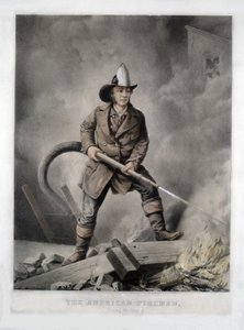 The American Fireman, Facing the Enemy, pub. 1858