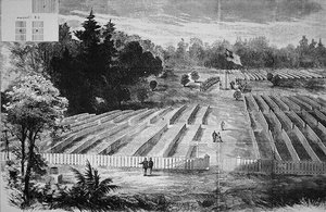 The Burial Ground at the Prisoner of War Camp at Andersonville by American School