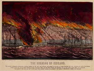 The Burning of Chicago, 1871 by American School