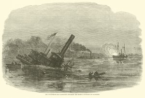 The Confederate Ram Albemarle Attacking the Federal Gun-Boats off Plymouth, October 1864 by American School