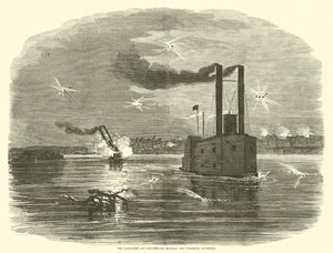 The Lancaster and Switzerland running the Vicksburg Batteries, March 1863 by American School