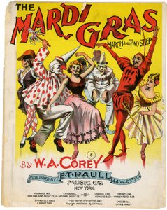 The Mardi Gras March and Two Step [sheet music cover] by American School