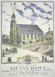The New Dutch Reformed Church, Built on the Corner of Nassau and Liberty Streets, New York City, in 1731 by American School