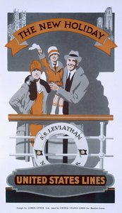 The New Holiday, advertisement for United States Lines, SS Leviathan, 1920s by American School