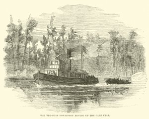 The Tug-boat Donaldson Moving Up the Cape Fear, March 1865 by American School