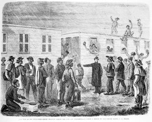 The War on Mississippi: Negro Recruits Boarding the Car to Murfreesboro by American School