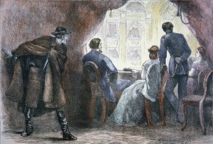 The assassination of Abraham Lincoln (1809-65) in the box at Ford
