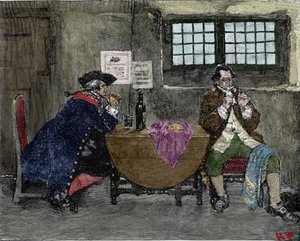 The Hacker Henry Every (John Avery, Long Ben, Benjamin Bridgeman) (? -1695) Sells Jewellery Recovered During Enemy Attacks, Illustration by Howard Pyle (1853-1911)