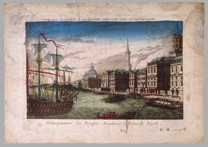 The landing of British troops in New York, 1776 by American School