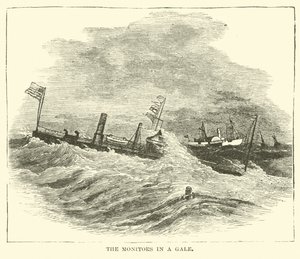 The Monitors in a Gale, December 1864