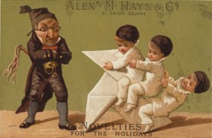 Three Little Boys Sitting on Origami Animal