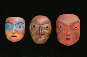 Three shaman masks