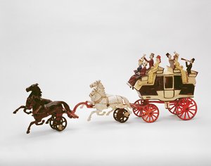 Toy stagecoach by American School