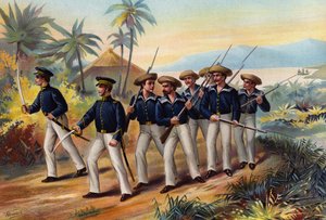 US Navy, Lieutenant, Midshipman and Armed Seamen