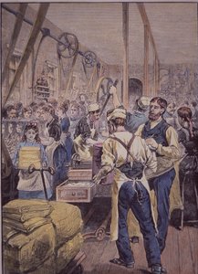 US Textile Industry, Textile Factory in the North, c.1870 by American School