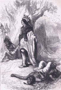 Uncas and Miantonomoh (1643), illustration from Cassell