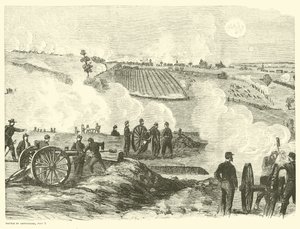 Union position near the center, Battle of Gettysburg, July 2, 1863 by American School