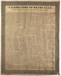 Valedictory of Henry Clay, in the Senate of the United States, 31th March 1842 by American School