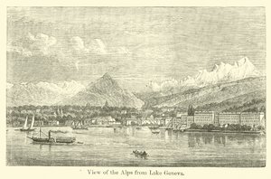 View of the Alps from Lake Geneva