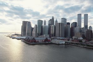View towards the Financial District across the East River by American School