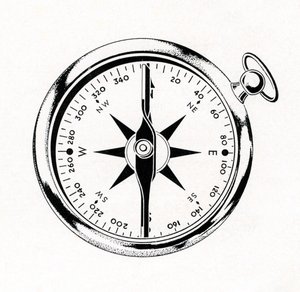 Vintage Illustration of a Compass