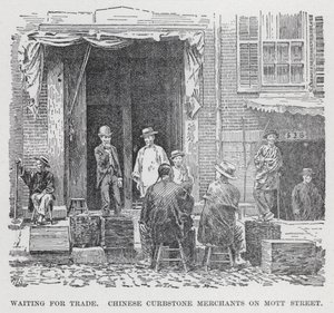 Waiting for Trade, Chinese Curbstone Merchants on Mott Street by American School