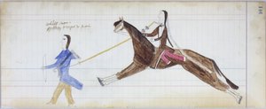 White Man Partially Changed to Indian, Illustration from the Black Horse Ledger, 1877-79 by American School