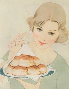Woman Serving Warm Biscuits