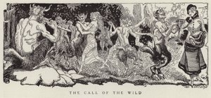 Woman Being Tempted by Fauns to Give in to Her Wilder Urges by American School