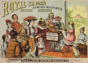Young Girl Working a Sewing Machine by American School