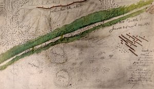 Topographical chart of the battlefield of the Little Big Horn