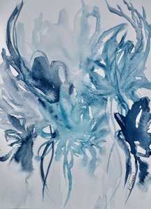 Abstract Blue Florals