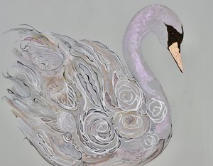 Elegant Floral Swan