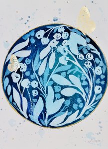 Golden Butterfly Blue Garden