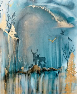 Magical Forest Deer Family