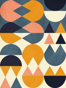 Rainbow Plus Shapes Blue Mustard 6