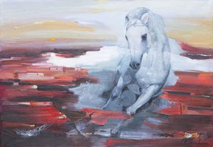 White Horse Red Energy by Anastasiia Grygorieva
