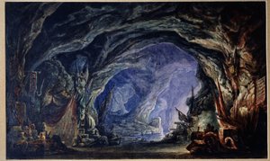 Stage Design for the Ballet Corsair by Adolphe Adam by Anatoli Fedorovich Geltser