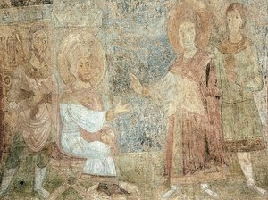 Saint George before the Emperor Diocletian by Ancient Russian frescos