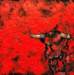 Fierce Red Bull by Anda Bieza