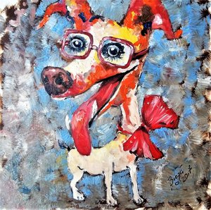 Funny Dog with Glasses
